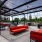 outdoor grill area and bar seating