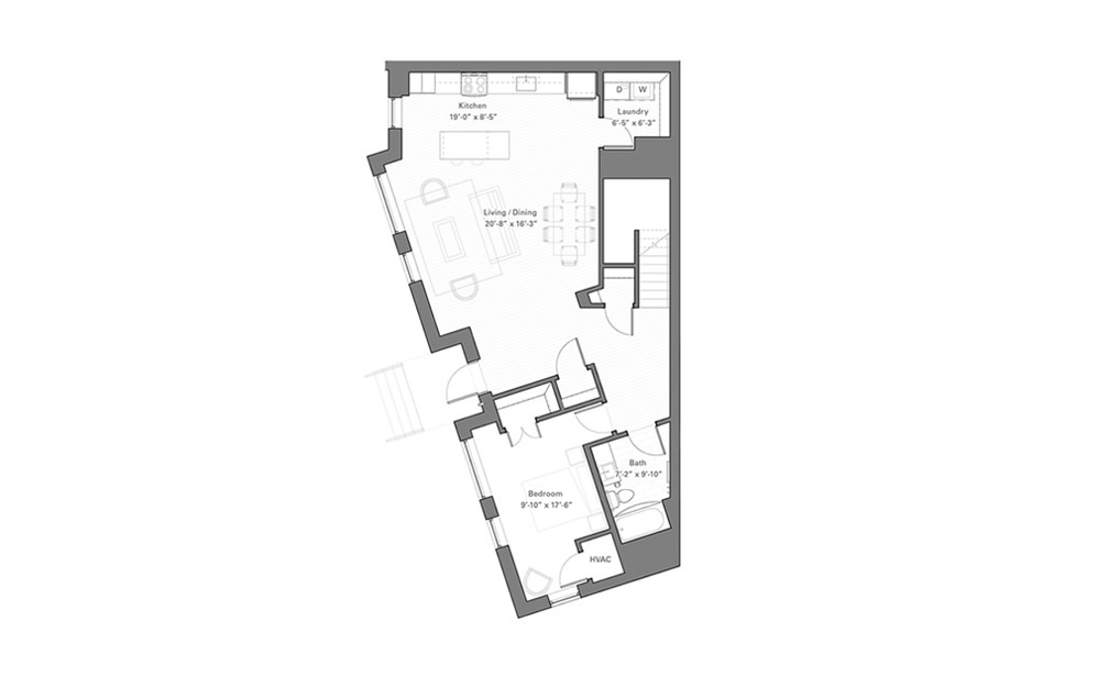 Lilidale Dw - Walkup - 2 bedroom floorplan layout with 2 baths and 1730 square feet. (Floor 1)