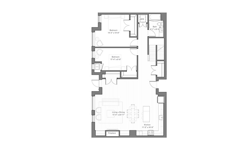 Phalen Bw - Walkup - 3 bedroom floor plan layout with 2 bathrooms and 2403 square feet